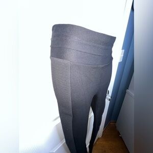 Zara Basic Women’s X Small Black High Waisted Ribbed Ponte Leggings Pant XS